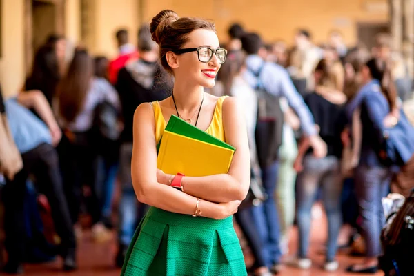 Portrait of a student at the old university — Stock Photo, Image