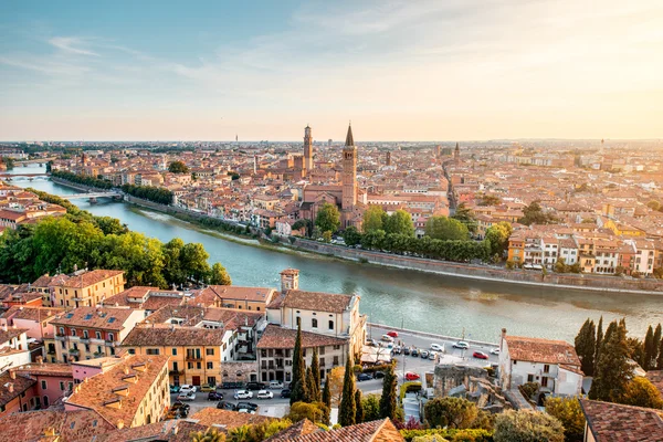 Letecký pohled na město Verona — Stock fotografie