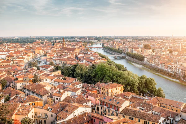 Légifelvételek város, Verona — Stock Fotó