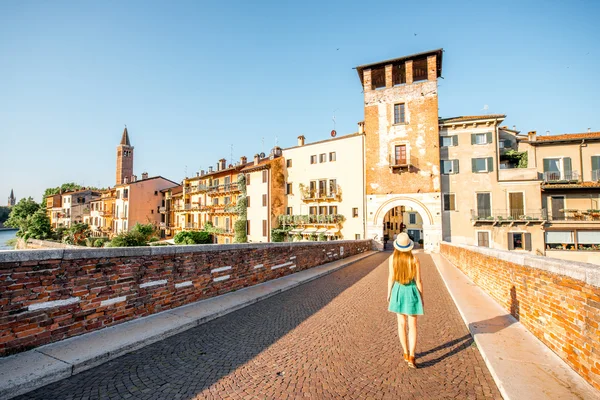 Zobacz panoramę miasta Verona — Zdjęcie stockowe