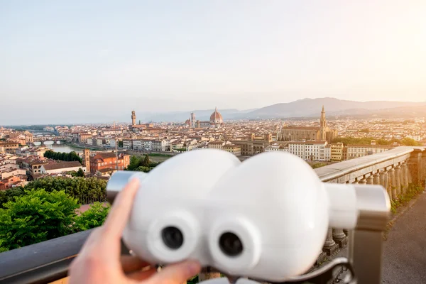 Výhledem na panoráma města Florencie — Stock fotografie