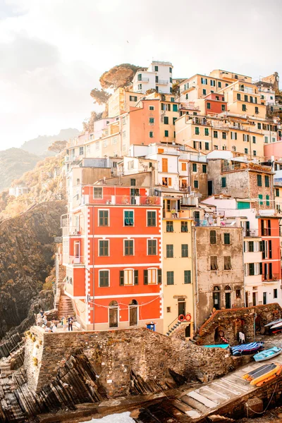 Riomaggiore staré město v Itálii — Stock fotografie