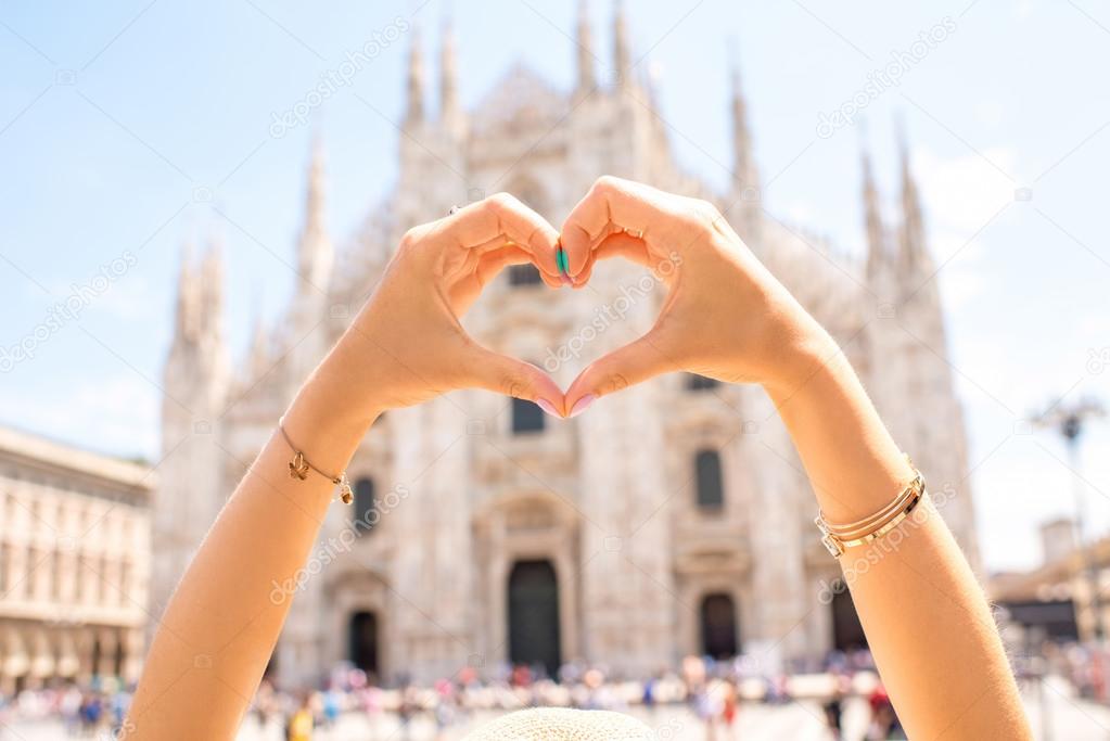 Hands in from of the heart in Milan
