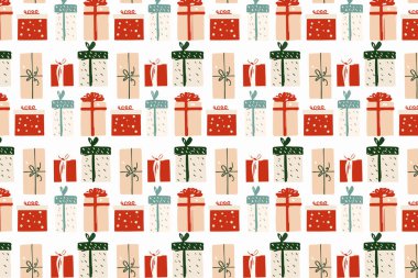 Hediye kutuları ile vektörsüz desen