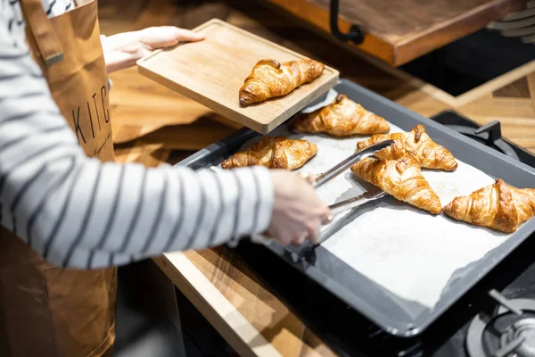 Baking croissants at home — Stock Photo, Image