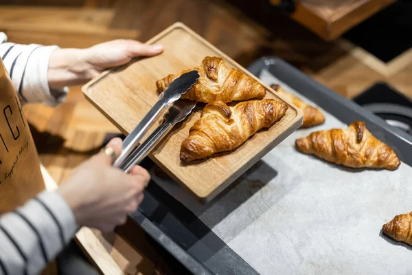 Baking croissants at home — Stock Photo, Image