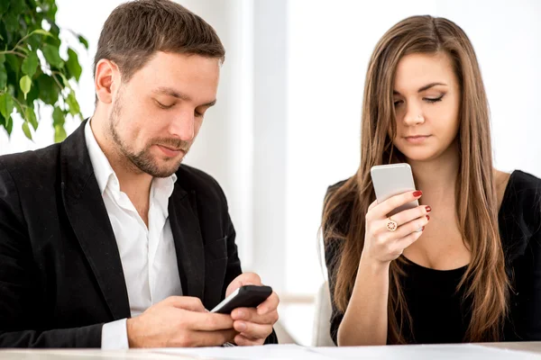 Young couple at the restaurant — Stock Photo, Image