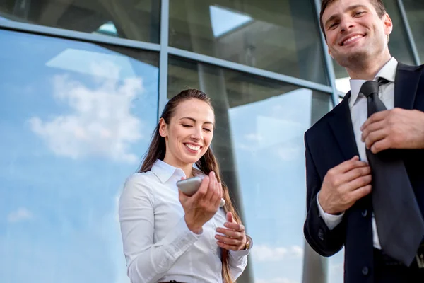 Young Business couple outdoors. — Stock Photo, Image