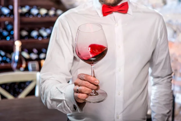 Sommelier in de wijnkelder — Stockfoto