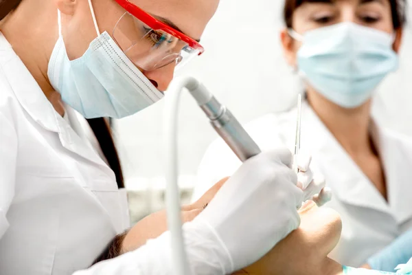 Professional teeth cleaning — Stock Photo, Image