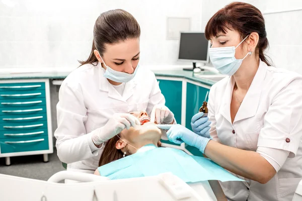 Professional teeth cleaning — Stock Photo, Image