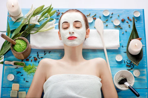 Woman with spa mask — Stock Photo, Image