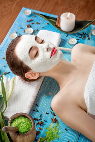 Woman with spa mask — Stock Photo, Image