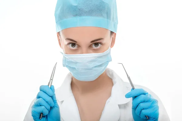 Dentist operating tooth — Stock Photo, Image