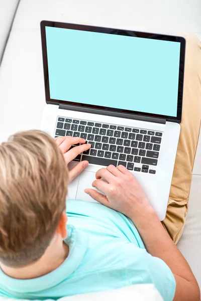 Man working with laptop — Stock Photo, Image