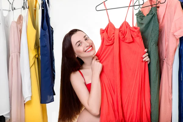 Woman in wardrobe — Stock Photo, Image