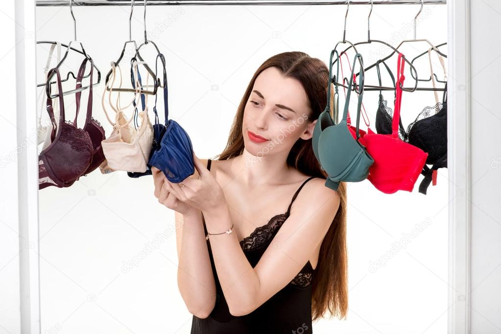Woman choosing bras