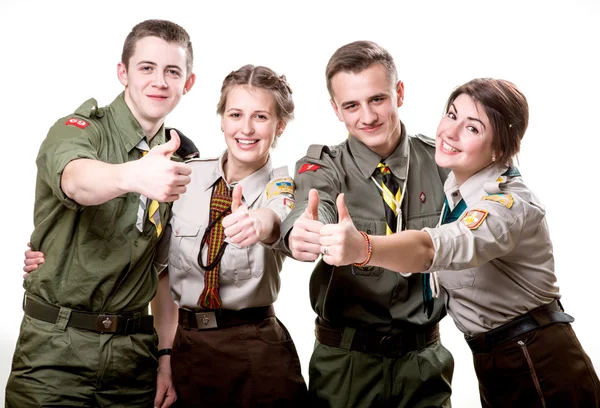 Scouts in studio — Stockfoto