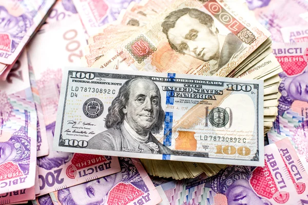 Ukrainian and American money — Stock Photo, Image