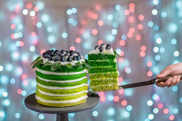 Gâteau éponge verte — Photo