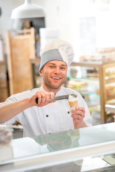 Ice cream seller — Stock Photo, Image