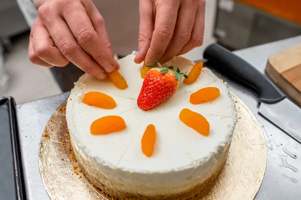 Making cheese cake — Stock Photo, Image