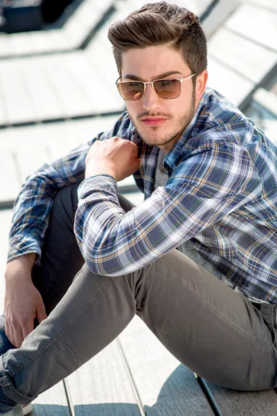 Portrait of a young handsome man outdoor — Stock Photo, Image