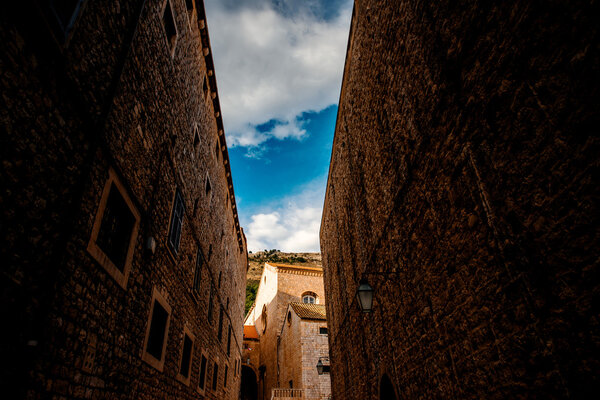 Dubrovnik old city street view in Croatia