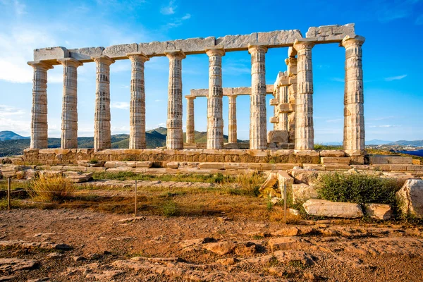 W Grecji świątyni Posejdona — Zdjęcie stockowe