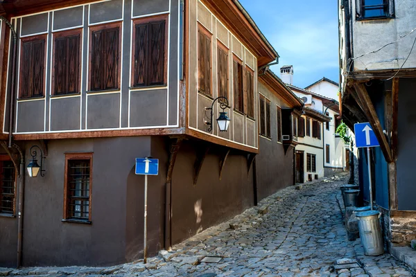 Vecchia città vista strada a Plovdiv — Foto Stock