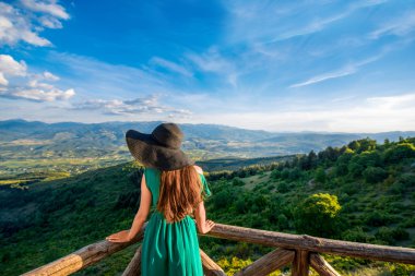 Beautiful mountain landscape view from the terrace