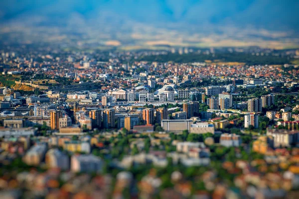 Top view on Skopje city in Macedonia — Stock Photo, Image