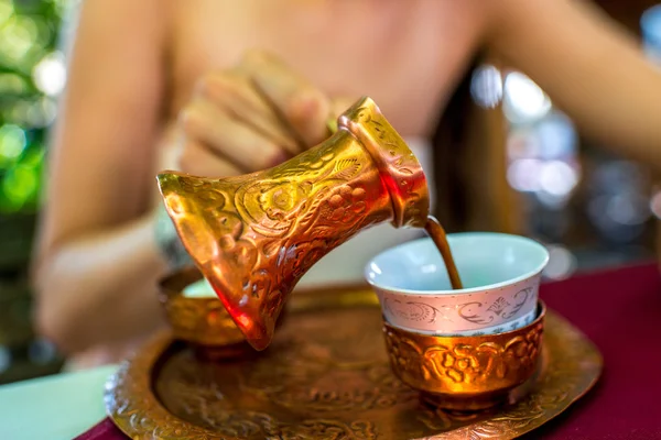 Woman with turkish coffee — Stock Photo, Image