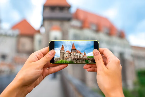 Photographing Corvin castle — Stock Photo, Image