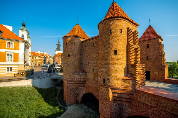 Барбиканская крепость в Варшаве — стоковое фото