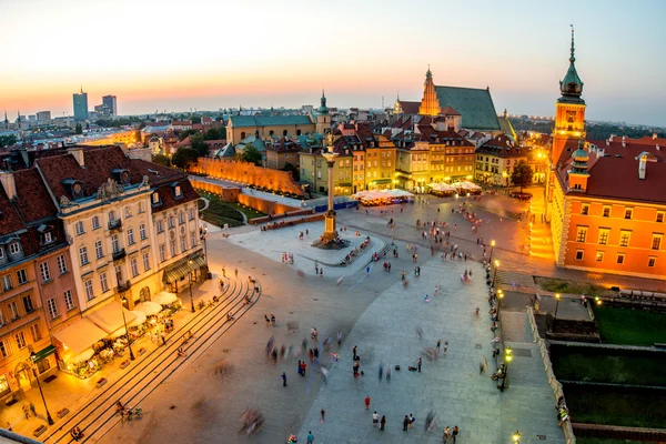 Widok z góry na stare miasto w Warszawie — Zdjęcie stockowe