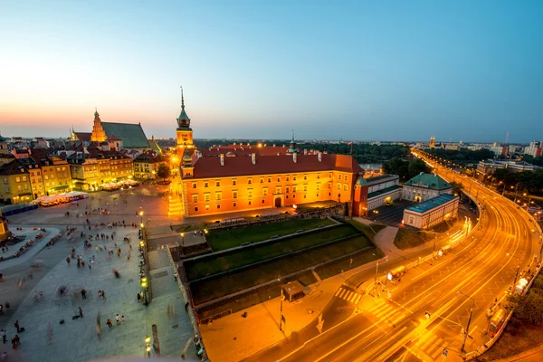 Widok z góry na stare miasto w Warszawie — Zdjęcie stockowe