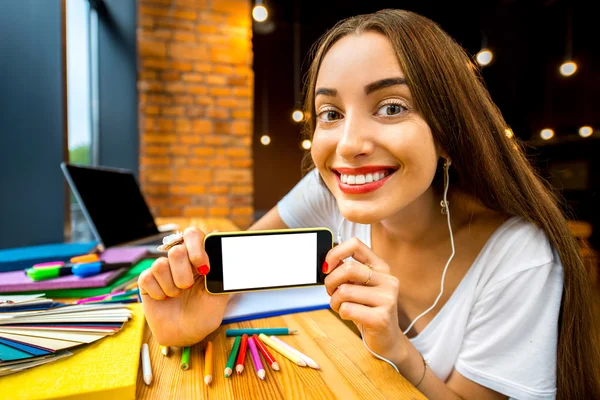 Studie in het café — Stockfoto