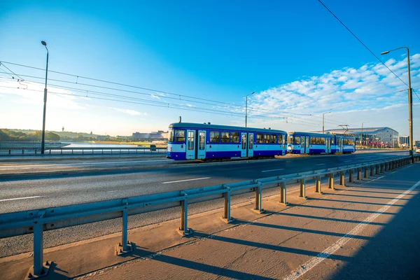 Tram on the Bridge in Krakow
