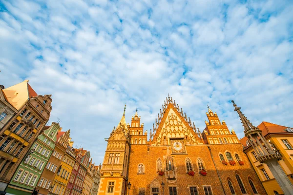 Buildings on the market square in Wroclaw — Stock Photo, Image