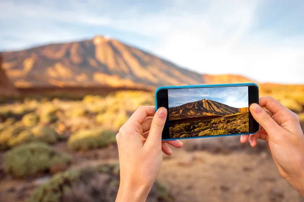 Fotografiando el volcán del Teide — Foto de Stock