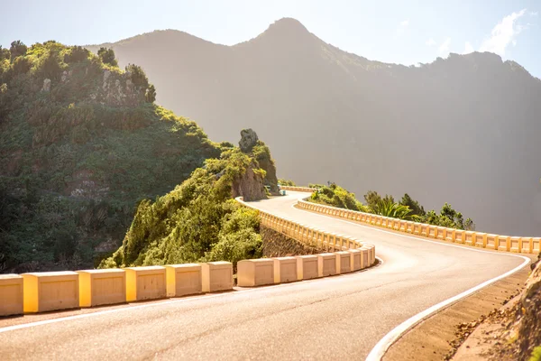 Road in natural park Anaga on Tenerife island — Stock Photo, Image
