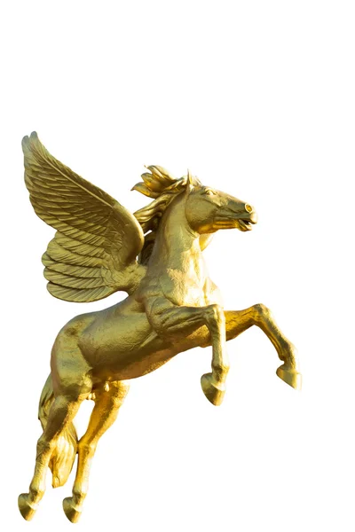 Posąg Złotego konia na białym tle — Zdjęcie stockowe