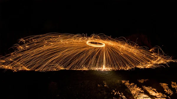 ライトのスピンの火 — ストック写真
