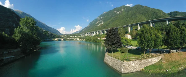 Lago Del Restello Nove San Floriano Alemagna Bridge Ss51 — стокове фото