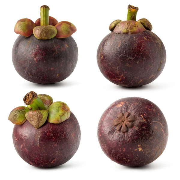 Fresh Mangosteen on White Background — Stock Photo, Image