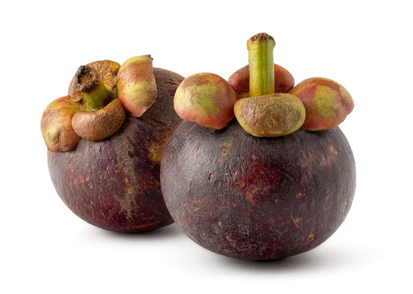Fresh Mangosteen on White Background Stock Picture