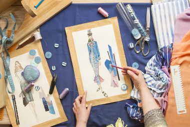 Tablo yetenekli terzi çalışma