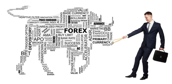 Conceptual trend word cloud as silhouette of big bull — Stock Photo, Image