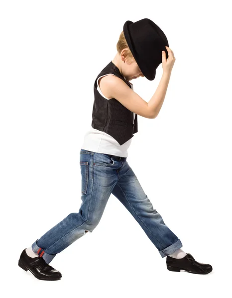 Baile a niño aislado en blanco — Foto de Stock